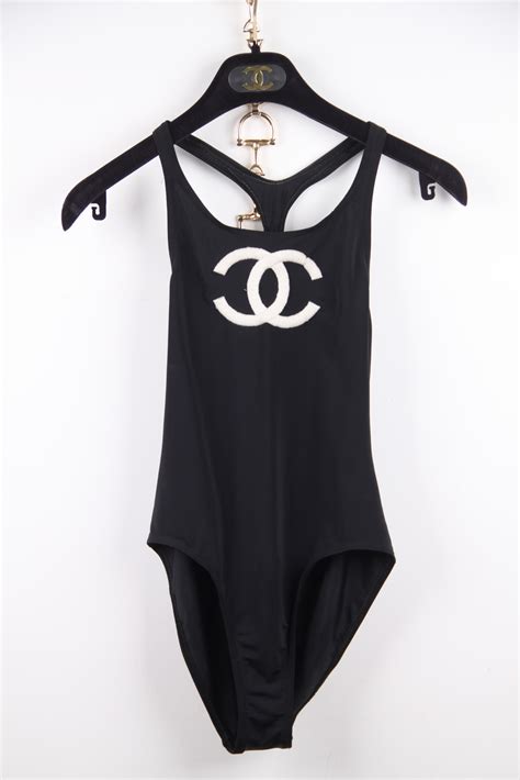 vintage chanel logo swimsuit|Vintage Chanel Swimwear .